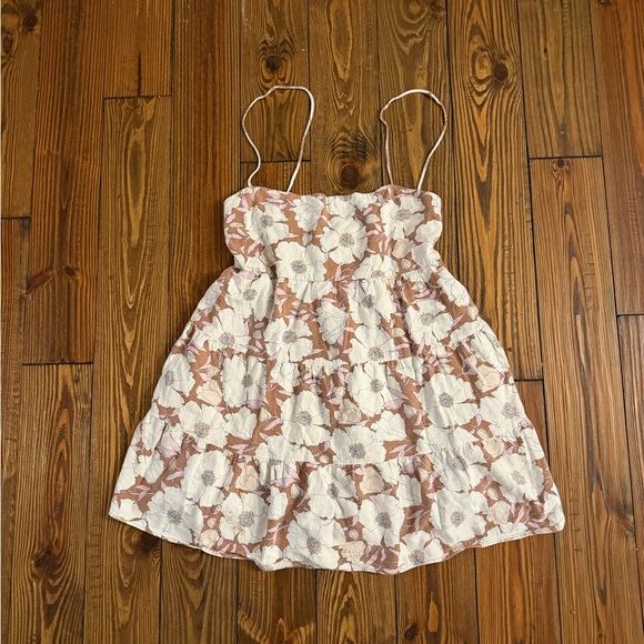 Abercrombie & Fitch Dresses & Skirts - Abercrombie & Fitch Floral Mini Dress in White and Brown